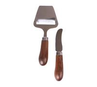 Sagaform Cortaquesos y cuchillo de mantequilla Astrid marrón-plata