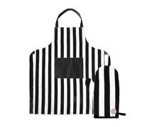 Sagaform Delantal y manopla de horno Aron Negro-beige