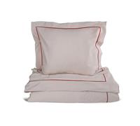 Sagaform Juego de funda nórdica Carl 150x210 cm Beige-burdeos