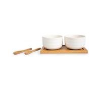 Sagaform Set de boles con cuchara Ellen 17 cl blanco hueso/marrón