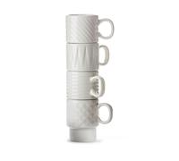 sagaform Juego de 4 Tazas de Café "Coffee & More" - Gris - Blanco sagaform