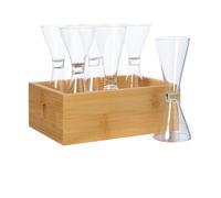 Sagaform Vasos de chupito 4cl en caja de bambú Nature. 6-pack Bambú-claro
