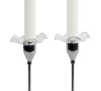 Sagaform Viva Candle Cuff 5018443 - Candelabro de Cristal soplado (2 Unidades, 7,5 x 1,5 x 7,5 cm), Color Transparente