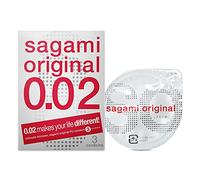 Sagami Preservativos de poliuretano originales 0.02, superdelgados, superfuertes, sin látex (paquete de 3)