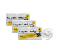 Sagami Preservativos de poliuretano originales 0.02 tamaño L, superdelgados, superfuertes, sin látex (paquete de 36)