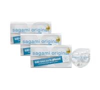 Sagami Preservativos originales 0.02 extra lubricados, superdelgados, superfuertes, sin látex de poliuretano (paquete de 36)