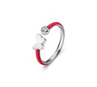 S'Agapõ Anillo de mujer de acero con símbolo de mariposa | Colección Vibes - SVB66, Universale, Metal no precioso, Cristal