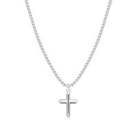 S'Agapõ Collar de hombre de acero con símbolo de cruz | Colección Rogue - SRG03, 500mm, Acero inoxidable