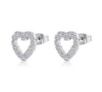 S'Agapõ Pendientes de mujer de acero con símbolo de corazón | Colección Twinkle - SWN21, 14mm, Acero inoxidable, Cristales