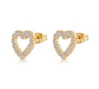 S'Agapõ Pendientes de mujer de acero con símbolo de corazón | Colección Twinkle - SWN22, 14mm, Acero inoxidable, Cristales