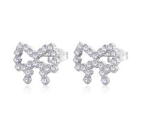 S'Agapõ Pendientes de mujer de acero con símbolo de lazo | Colección Twinkle - SWN23, 15mm, Acero inoxidable, Cristales