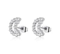 S'Agapõ Pendientes de mujer de acero con símbolo de luna | Colección Twinkle - SWN27, 12mm, Acero inoxidable, Cristales