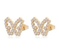 S'Agapõ Pendientes de mujer de acero con símbolo de mariposa | Colección Twinkle - SWN30, 15mm, Acero inoxidable, Cristales