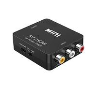 SagaSave 1 adaptador RCA a HDMI, convertidor AV a HDMI, para PS2 Wii Xbox SNES N64 VHS VCR cámara DVD, compatible con PAL/NTSC con cable de alimentación USB