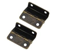 SagaSave 2 bisagras de media superficie - Bisagras de puerta compensadas, bisagras de pecho semiocultas de tres pliegues retro para puerta, armario, accesorios para muebles [bronce]