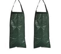 SagaSave 2 bolsas de cultivo colgantes, 8 agujeros, bolsas colgantes de jardín, contenedor vertical de flores verdes para verduras, fresas, hierbas (verde)