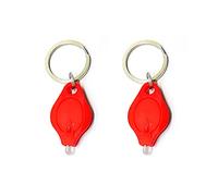 SagaSave 2 PCS LED Mini Llavero Lámpara de luz UV Lámpara de luz LED portátil Super brillante Colgante Llavero Lámpara con pilas de botón (41 * 23.5 * 9 mm), rojo