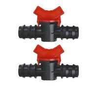 SagaSave 2 piezas de válvula de bola con púas, válvula de bola con púas de riego por goteo de 20 mm, válvula de control de flujo con interruptor de cierre, válvula de bola con púas, adaptador conector