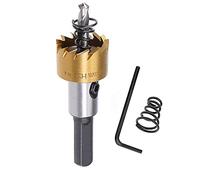 SagaSave 22MM Cortador de agujeros de alta velocidad de las brocas de los dientes del carburo, sierra resistente del agujero de titanio plateado para el acero Stailess, metal