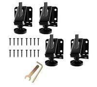 SagaSave 4 patas de nivelación resistentes, nivelador ajustable de patas de muebles con tornillos, tuercas de bloqueo y llave para muebles, mesa, armario (negro)