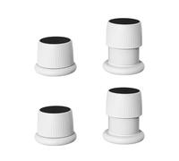 SagaSave 4 Piezas Elevadores para Muebles Ajustables, Elevadores de Cama de 1.6 a 2.5 Pulgadas, Antideslizantes, Autoadhesivos, para Sofá, Cama, Mesa, Silla, Blanco