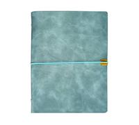 SagaSave Cuaderno de piel sintética, bloc de notas de escritura B5, recargable, 9 agujeros, diario de hojas sueltas, 100 páginas (azul claro)