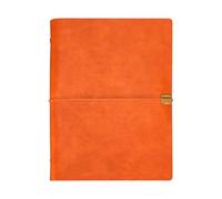 SagaSave Cuaderno de piel sintética, bloc de notas de escritura B5, recargable, 9 agujeros, diario de hojas sueltas, 100 páginas (naranja)
