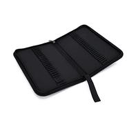 SagaSave Estuche organizador negro, de tela Oxford, con cremallera interior, 48 ranuras