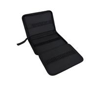 SagaSave Estuche organizador negro, de tela Oxford, con cremallera interior, 72 ranuras