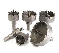 SagaSave Juego de cortador de agujeros de carburo, kit de sierra de agujero de larga vida para metal duro, 6 piezas (16 mm, 18 mm, 20 mm, 22 mm, 25 mm, 32 mm)