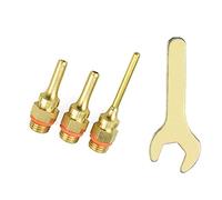 SagaSave Juego de llaves de boquillas de pistola de pegamento térmico dorado, 3 tamaños, punta de boquilla intercambiable con llave inglesa, kit de repuesto para bricolaje y reparación