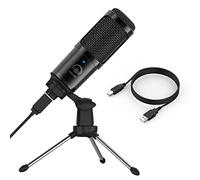 SagaSave Kit de micrófono USB para Mac y Windows Vista, XP, patrón polar cardioide distintivo, cancelación de ruido, incluye soporte, cable USB