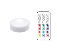 SagaSave Luces de gabinete, luces LED nocturnas, luz de disco alimentada por pilas, luz de ambiente de fiesta multicolor regulable con control remoto para cocina, estante, armario