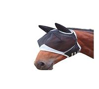 SagaSave Máscara de malla fina con orejas, máscara de caballo transpirable antimosquitos para caballos