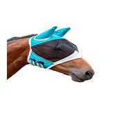 SagaSave Máscara de malla fina con orejas, máscara de caballo transpirable antimosquitos para caballos