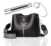 SAGATUS Bolso Bandolera Mujer. Bolso negro Mujer, Bolsos de Mujer, Bolsos Mujer Marca Ofertas Outlet, Cuelga Bolso Mesa, Shopper, Regalo,(Negro) Bolso Tote,Trabajo