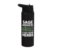 Sage Advice Planta Más Hierbas Stainless Steel Insulated Water Bottle