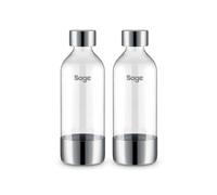 Sage Botellas InFizz de 1L, Compatibles con InFizz Fusion para Bebidas Gaseosas - Pack de 2, Acero Inoxidable