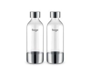 Sage Botellas InFizz de 1L, Compatibles con InFizz Fusion para Bebidas Gaseosas - Pack de 2, Acero Inoxidable