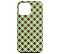 Sage Green and Brown Gingham Pattern Trendy Classic Plaid Carcasa para iPhone 13 Pro MAX