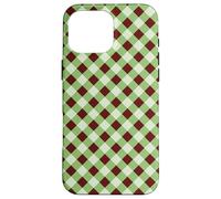 Sage Green and Brown Gingham Pattern Trendy Classic Plaid Carcasa para iPhone 16 Pro MAX