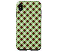 Sage Green and Brown Gingham Pattern Trendy Classic Plaid Carcasa para iPhone XS MAX
