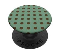 Sage Green and Brown Polka Dots Classic Polkadots PopSockets PopGrip Adhesivo