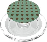 Sage Green and Brown Polka Dots Classic Polkadots PopSockets PopGrip para MagSafe