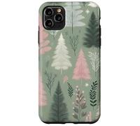 Sage Green Cute Pink Christmas Tree Holiday Christmas Themed Carcasa para iPhone 11 Pro MAX