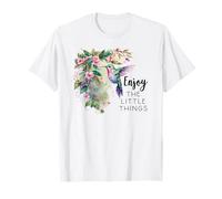Sage Green Hummingbird Enjoy The Little Things Humming Bird Camiseta