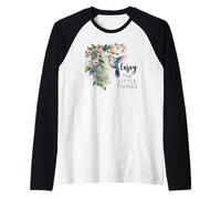 Sage Green Hummingbird Enjoy The Little Things Humming Bird Camiseta Manga Raglan