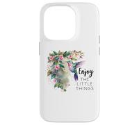 Sage Green Hummingbird Enjoy The Little Things Humming Bird Carcasa para iPhone 14 Pro