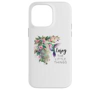Sage Green Hummingbird Enjoy The Little Things Humming Bird Carcasa para iPhone 14 Pro MAX