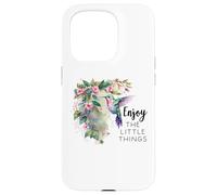Sage Green Hummingbird Enjoy The Little Things Humming Bird Carcasa para iPhone 15 Pro
